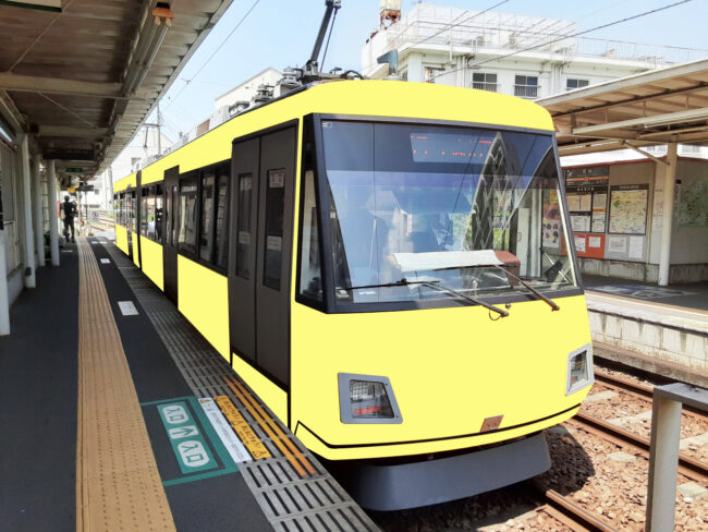【電車広告】東急 世田谷線モントラム 車体広告 1年間